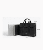 Unisex Premium Vegan Leather Structured Office Tote - Image 6